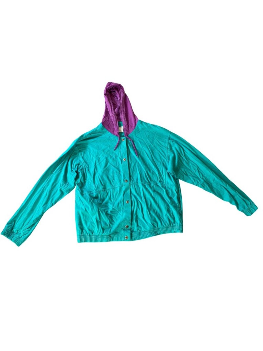 Vintage Nike Teal & Purple Snap-Up Hoodie Jacket Medium